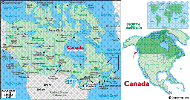 Map of Canada, Canada Maps, Canadian Provinces