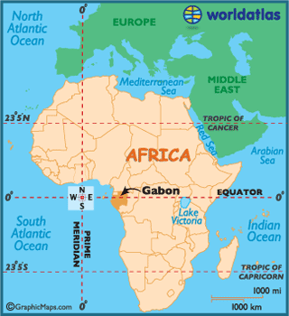 locator map of Gabon