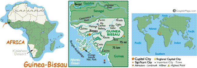 guinea-bissau maps, detailed map of guinea-bissau, outline map of guinea-bissau