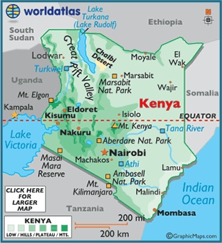 map of Kenya