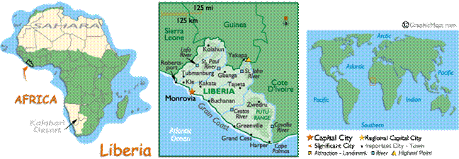 liberia maps, detailed map of liberia, map of liberia
