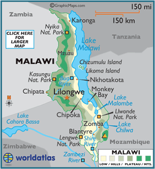 map of Malawi