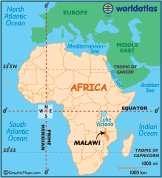 locator map of Malawi