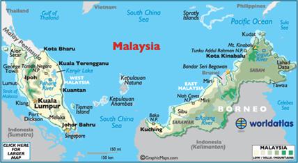 map of Malaysia
