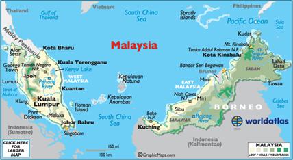 map of Malaysia