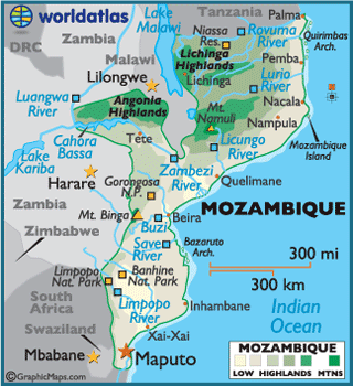 Map of Mozambique