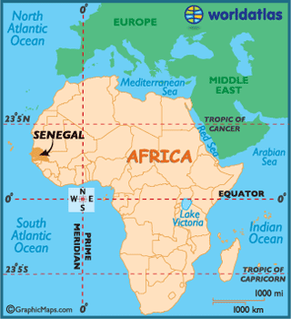 locator map of Senegal