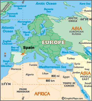locator map of Spain