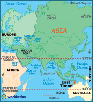 locator map of East Timor