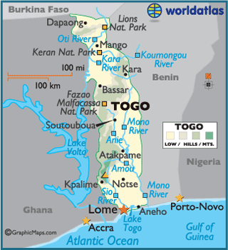 Map of Togo