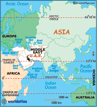 locator map of United Arab Emirates